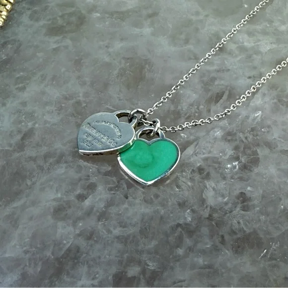 Tiffany & Co. Silver Return to Tiffany Mini Double Heart Tag Pendant Necklace - Picture 4 of 8